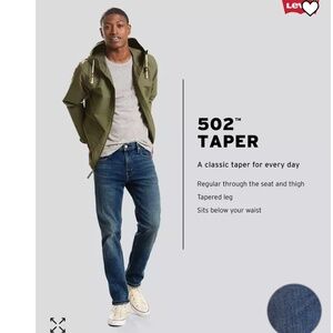 Levi’s Mens 502 Jeans Taper Fit W 29”, L 30”